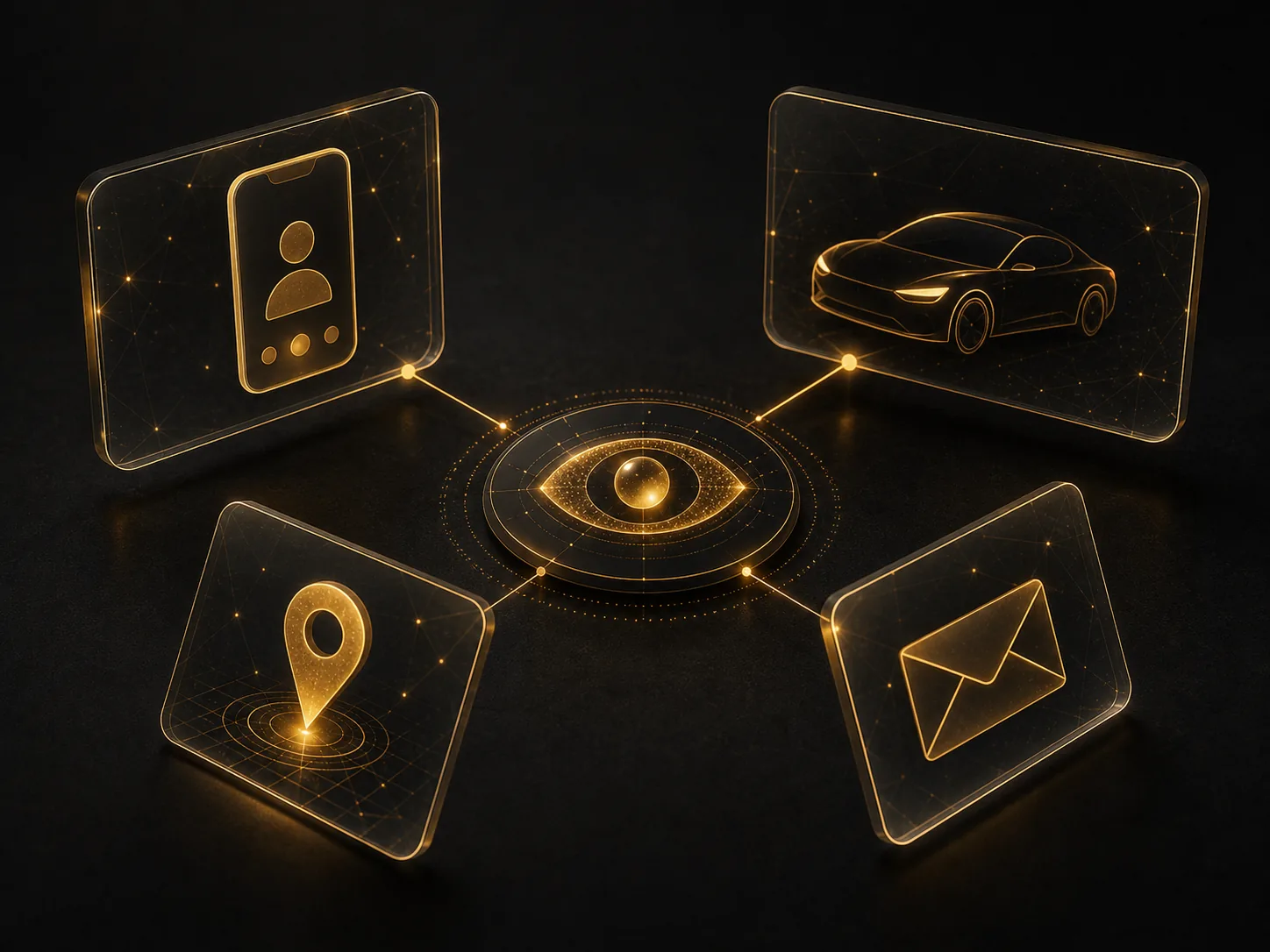 Телефон, автомобиль, геометка и email как примеры исходных данных для поиска